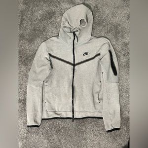 Gray NIKE Tech Zip Up Hoodie
